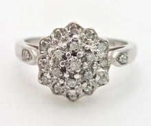 Load image into Gallery viewer, Vintage; 9ct White Gold 21 Natural Diamonds Geometric Set Ring

