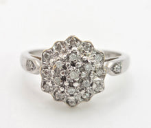 Load image into Gallery viewer, Vintage; 9ct White Gold 21 Natural Diamonds Geometric Set Ring
