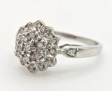 Load image into Gallery viewer, Vintage; 9ct White Gold 21 Natural Diamonds Geometric Set Ring
