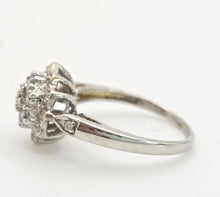 Load image into Gallery viewer, Vintage; 9ct White Gold 21 Natural Diamonds Geometric Set Ring
