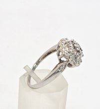 Load image into Gallery viewer, Vintage; 9ct White Gold 21 Natural Diamonds Geometric Set Ring
