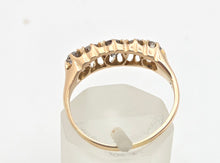 Cargar imagen en el visor de la galería, Antique Edwardian: 18ct Gold 5 Natural Diamonds Boat Ring- Over 100 years old
