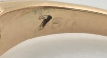 Cargar imagen en el visor de la galería, Antique Edwardian: 18ct Gold 5 Natural Diamonds Boat Ring- Over 100 years old
