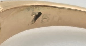 Antique Edwardian: 18ct Gold 5 Natural Diamonds Boat Ring- Over 100 years old