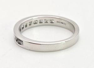 1988 Vintage: 18ct White Gold 12 Princess Cut Natural Sparkling Diamonds Half-Eternity/Stacker Ring