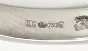 1988 Vintage: 18ct White Gold 12 Princess Cut Natural Sparkling Diamonds Half-Eternity/Stacker Ring