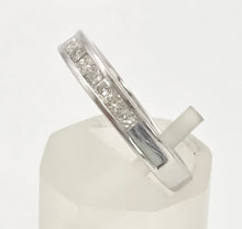 Cargar imagen en el visor de la galería, 1988 Vintage: 18ct White Gold 12 Princess Cut Natural Sparkling Diamonds Half-Eternity/Stacker Ring
