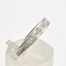 Cargar imagen en el visor de la galería, 1988 Vintage: 18ct White Gold 12 Princess Cut Natural Sparkling Diamonds Half-Eternity/Stacker Ring
