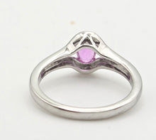 Load image into Gallery viewer, Vintage: 18ct White Gold Pink Sapphire 36 Sparkling Natural Diamonds Dress Ring
