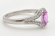 Load image into Gallery viewer, Vintage: 18ct White Gold Pink Sapphire 36 Sparkling Natural Diamonds Dress Ring
