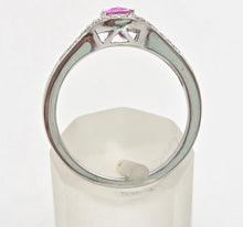 Load image into Gallery viewer, Vintage: 18ct White Gold Pink Sapphire 36 Sparkling Natural Diamonds Dress Ring
