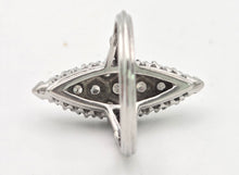 Cargar imagen en el visor de la galería, Vintage: 18ct White Gold Art Deco 12 Natural Diamonds {0.61ct} Navette Set  Ring

