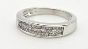 2031: Vintage: 18ct White Gold 48 Natural Diamonds Stacker/Half-Eternity Ring