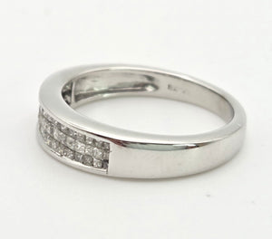 2031: Vintage: 18ct White Gold 48 Natural Diamonds Stacker/Half-Eternity Ring