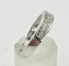 Load image into Gallery viewer, 2031: Vintage: 18ct White Gold 48 Natural Diamonds Stacker/Half-Eternity Ring
