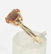 Cargar imagen en el visor de la galería, Vintage: 18ct Gold Vibrant Orange Citrine Diamonds Dress Ring
