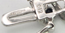 Load image into Gallery viewer, 2111: Vintage: 9ct White Gold Blue Sapphires Diamonds Tennis Bracelet (18cm)- Very pretty
