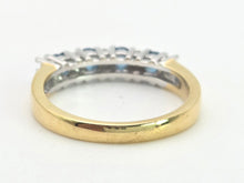 Load image into Gallery viewer, 2207: Vintage: Rare 18ct Gold Blue Zircons Diamonds Half-Eternity/Stacker Ring
