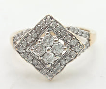 Load image into Gallery viewer, 2311: Vintage 9ct Gold Natural Diamonds Geometric Set Ring
