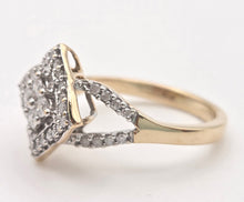 Load image into Gallery viewer, 2311: Vintage 9ct Gold Natural Diamonds Geometric Set Ring

