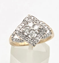Load image into Gallery viewer, 2311: Vintage 9ct Gold Natural Diamonds Geometric Set Ring
