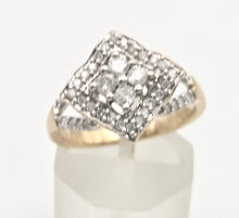 Load image into Gallery viewer, 2311: Vintage 9ct Gold Natural Diamonds Geometric Set Ring
