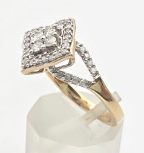 Load image into Gallery viewer, 2311: Vintage 9ct Gold Natural Diamonds Geometric Set Ring
