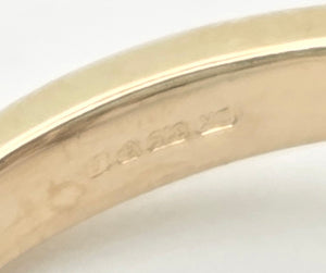2311: Vintage 9ct Gold Natural Diamonds Geometric Set Ring