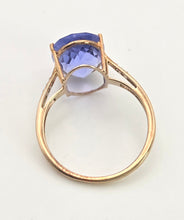 Load image into Gallery viewer, Vintage: 9ct Gold Large Fluorite Natural Diamonds Cocktail Ring
