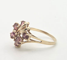 Cargar imagen en el visor de la galería, Vintage Abstract 9ct Gold Rubellites Cluster Ring- Remarkable
