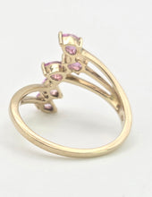 Load image into Gallery viewer, 2349: Vintage; 9ct Gold Abstract Pink Sapphires Statement Ring- LUSH
