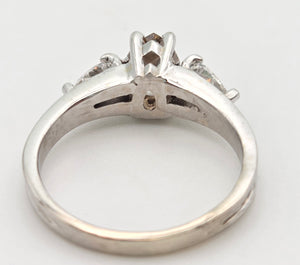 Vintage: 14ct White Gold Pear Cut Cognac Diamond (0.63ct) Diamonds 3 -Stone Ring - a rare, sparkling find.
