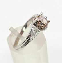 Load image into Gallery viewer, Vintage: 14ct White Gold Pear Cut Cognac Diamond (0.63ct) Diamonds 3 -Stone Ring - a rare, sparkling find.
