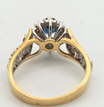 Load image into Gallery viewer, Vintage: 18ct Gold French Blue Sapphire 10 Natural Diamonds Dress Ring- From 1973
