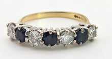Load image into Gallery viewer, Vintage: 18ct Gold French Blue Sapphires Natural Diamonds (0.8ct) Ring- Exceptional
