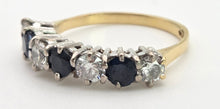 Load image into Gallery viewer, Vintage: 18ct Gold French Blue Sapphires Natural Diamonds (0.8ct) Ring- Exceptional

