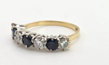 Load image into Gallery viewer, Vintage: 18ct Gold French Blue Sapphires Natural Diamonds (0.8ct) Ring- Exceptional

