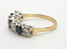 Load image into Gallery viewer, Vintage: 18ct Gold French Blue Sapphires Natural Diamonds (0.8ct) Ring- Exceptional
