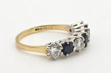 Load image into Gallery viewer, Vintage: 18ct Gold French Blue Sapphires Natural Diamonds (0.8ct) Ring- Exceptional
