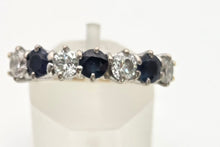 Load image into Gallery viewer, Vintage: 18ct Gold French Blue Sapphires Natural Diamonds (0.8ct) Ring- Exceptional
