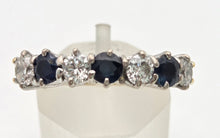 Load image into Gallery viewer, Vintage: 18ct Gold French Blue Sapphires Natural Diamonds (0.8ct) Ring- Exceptional
