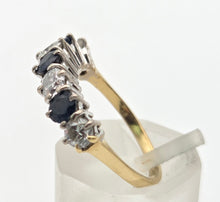 Load image into Gallery viewer, Vintage: 18ct Gold French Blue Sapphires Natural Diamonds (0.8ct) Ring- Exceptional
