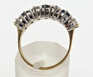 Vintage: 18ct Gold French Blue Sapphires Natural Diamonds (0.8ct) Ring- Exceptional