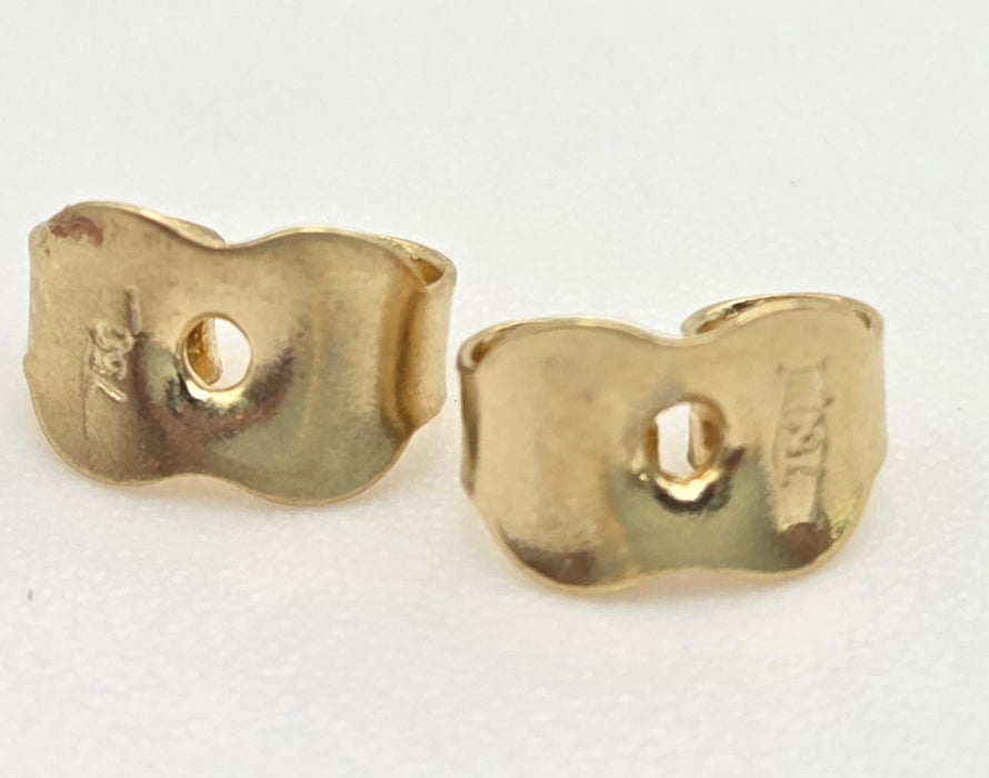 2259 Vintage: 18ct Gold Faceted Pale Pink Crystal Drop Stud Earrings