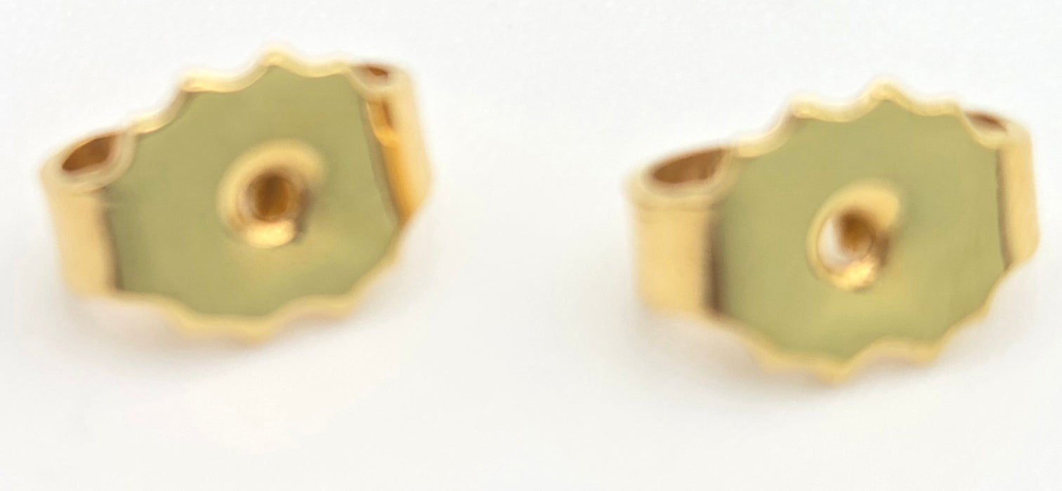 6471 Vintage; Classic 18ct Gold  Diamonds (0.2ct) Knot Earrings- From 1971