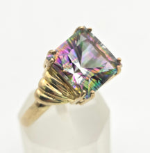 Load image into Gallery viewer, 2302: Vintage: 9ct Gold Square Cut Caribbean Topaz Cocktail Ring
