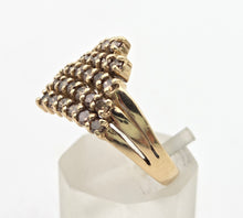 Load image into Gallery viewer, 2300 Vintage: 9ct Gold 33 Natural Champagne Diamonds Cocktail Cluster Ring
