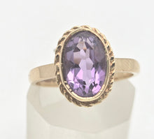 Load image into Gallery viewer, Vintage: 9ct Gold Bezel Set Lilac Amethyst Solitaire Ring- From 1972
