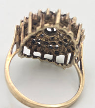 Load image into Gallery viewer, Vintage Statement 30 Blue Sapphires Diamonds Cocktail Cluster Ring
