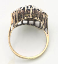 Load image into Gallery viewer, Vintage Statement 30 Blue Sapphires Diamonds Cocktail Cluster Ring
